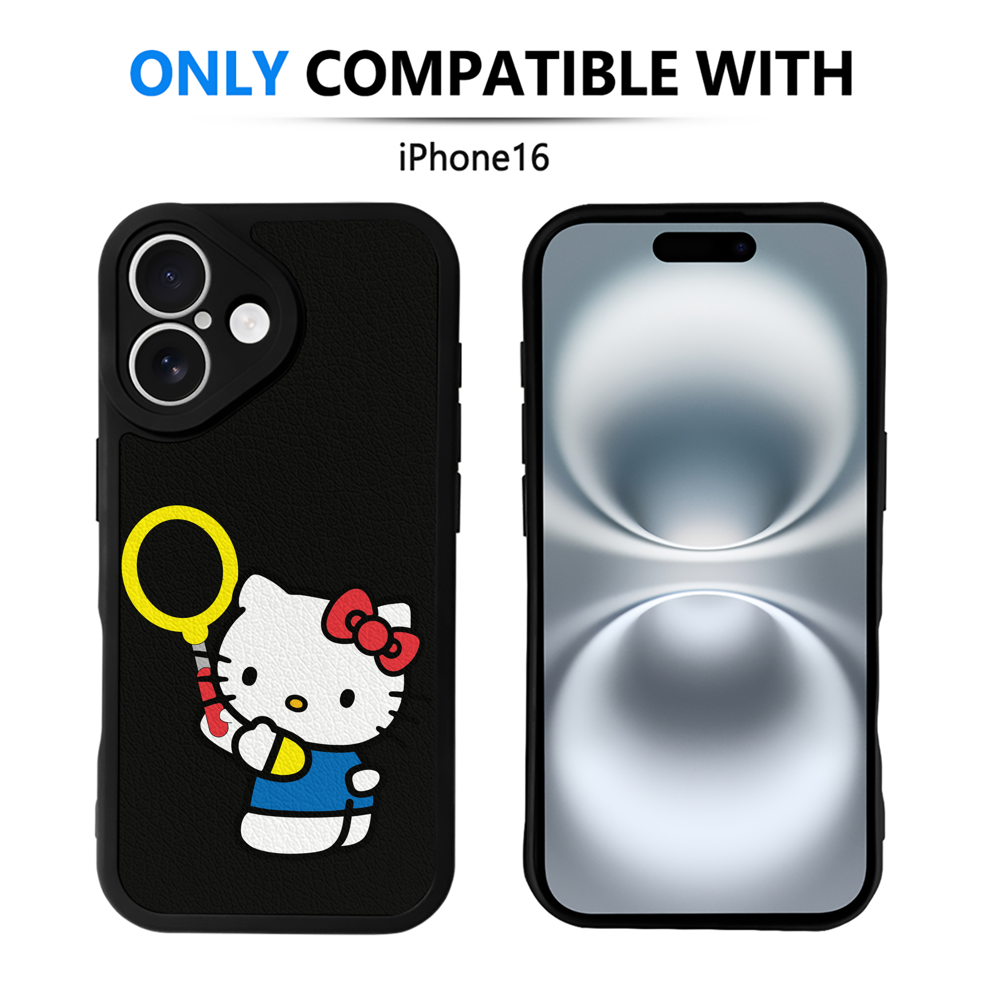 （画像用） Hello Kitty ハローキティ 【iPhone 16シリーズ対応】シリコンスマホケース（レザー調） 材質：シリコン